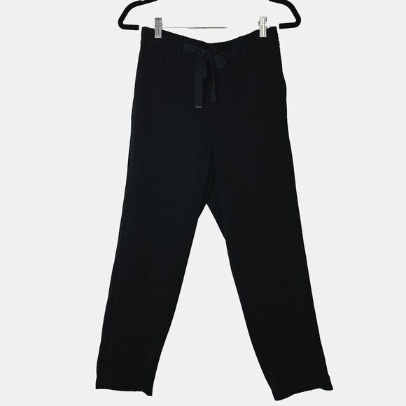 2/$30 Vince Black Tie Waist Pull On Jogger Pants Size S Office Elastic Waist - Picture 1 of 11